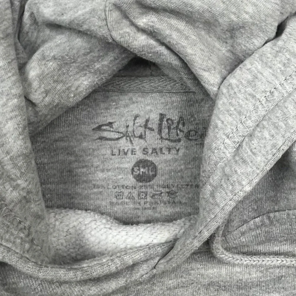Salt‎ Life Mens Small Gray Hoodie St Kitts Nevis Fishing Flag Graphic Pullover